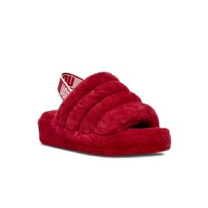 UGG Red Fluff Yeah Slides